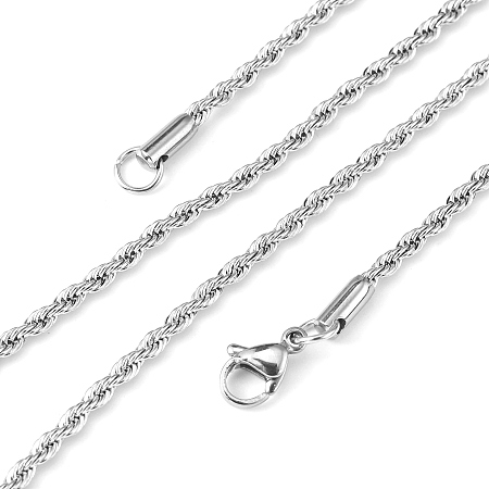 Honeyhandy 304 Stainless Steel Necklaces, Size: about 2mm in diameter, 20.07 inch(51cm) long