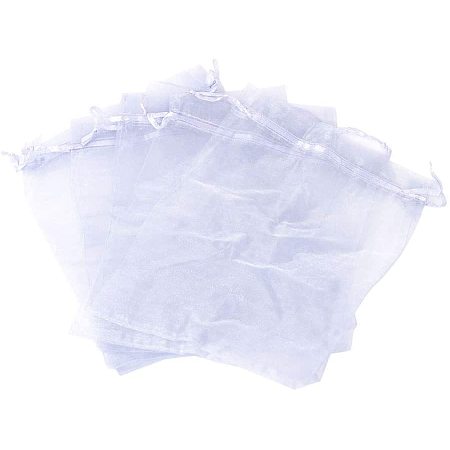 NBEADS Organza Bags, 10 PCS 20x30cm Rectangle Light Grey Organza Bags for Beads Storage Party Favor Crafts Charms Packing