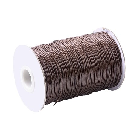 NBEADS 1 Roll 100 Yards 2mm Coconut Brown Beading Cords and Threads Crafting Cord Korean Waxed Polyester Thread for Jewelry Making Bracelet