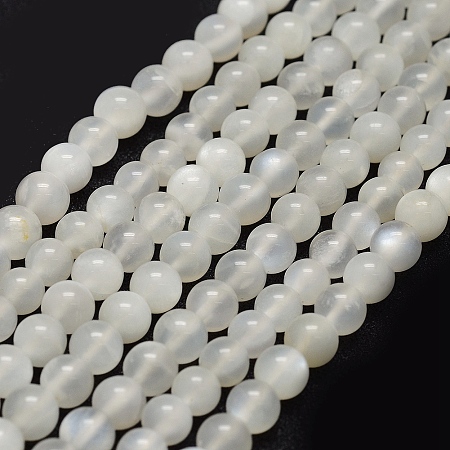 ARRICRAFT Natural Moonstone Beads Strands, Round, 4~4.5mm, Hole: 1mm, about 88~90pcs/strand, 15.7 inches(40cm)