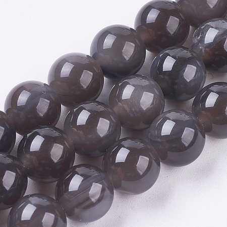 Arricraft Natural Ice Obsidian Beads Strands, Round, 10mm, Hole: 1mm, about 36pcs/strand, 15 inches