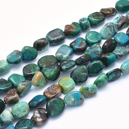 Arricraft Natural Chrysocolla Beads Strands, Nuggets, 8~14x6~10x4~10mm, Hole: 0.8mm, about 40~43pcs/strand, 15.3~15.7 inches(39~40cm)
