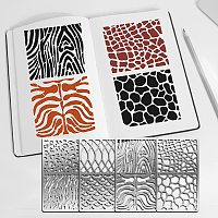 FINGERINSPIRE 4 Pcs Animal Line Pattern Theme Cutting Dies Stencil Metal Template Molds, Leopard Pattern Steel Embossing Tool Die Cuts for Card Making Scrapbooking DIY Etched Dies Decoration Supplies
