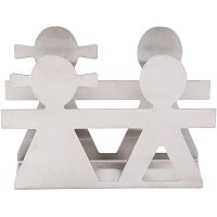 GORGECRAFT Stainless Steel Napkin Holder Freestanding Paper Napkin Organizer Tissue Dispenser Human Shaped Metal Stand for Kitchen Countertops Dining Table Picnic Indoor Outdoor Use