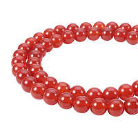 PandaHall Elite 8mm Natural Carnelian Bead Strands Grade A Round Loose Beads Approxi 15.5 inch 48pcs 1 Strand for Jewelry Making