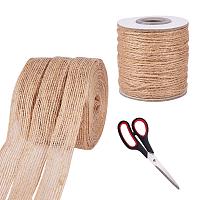 PandaHall Elite 10 Yards Natural Burlap Linen Hemp Jute Ribbon Trim(20mm Wide) with 109 Yards Natural Jute Twine Jute Cord and 1 Scissors for DIY Home Decor and Gift Wrap
