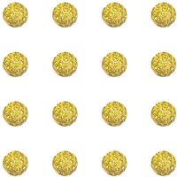 Pandahall Elite 100pcs 12mm Crystal Rhinestone Shamballa Beads Pave Disco Ball Clay Beads Clay Rhinestone Beads for Jewelry Making - Yellow