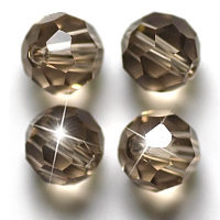 Honeyhandy Imitation Austrian Crystal Beads, Grade AAA, Faceted, Round, Gray, 8mm, Hole: 0.9~1.4mm