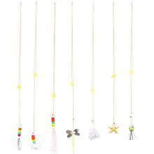 7 Pcs 7 Styles Cat Teaser, Hanging Door Interactive Cat Teaser Insects String Retractable Soft Plush String Kitty String