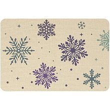 SUPERFINDINGS 23.6"x15.7" Indoor Doormat, Anti Slip, Durable & Waterproof Linen and Rubber Ground Mat for Front Door Inside Dirt Trapper Mats Shoes Scraper, with Snowflake Pattern