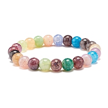 Honeyhandy 8.5MM Imitation Gemstone Glass Round Beads Stretch Bracelet for Women, Colorful, Inner Diameter: 1-3/4 inch(4.6cm), Beads: 8.5mm