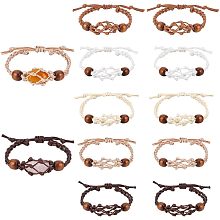 PandaHall Elite 10pcs Crystal Bracelet Holder, Stone Holder Bracelets Empty Stone Cage Cord Bracelets Adjustable Braided Nylon Bracelets Quartz Holder for DIY Bracelet Making, 5 Colors