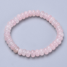 Honeyhandy Natural Rose Quartz Beaded Stretch Bracelets, Abacus, 2-1/4 inch~2-1/4 inch(56~58mm)