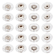 Gorgecraft 25Pcs Plastic Snap Button, Garment Buttons, Flat Round, Clear, 18x5mm