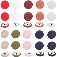 PandaHall Elite 60pcs Fabric Button Shank Buttons Fabric Covered Button Colorful Buttons Craft Buttons with Shank Back for Suits Coat Gowns Blouses Shirts Dress DIY Sewing Accessories