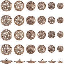 UNICRAFTALE 48Pcs 6 Sizes Zinc Alloy Shank Buttons Antique Bronze Sewing Buttons 2mm Hole Half Round Vintage Shank Blazer Buttons Retro Woolen Coats Buttons for Sewing Coats Suits Blazers