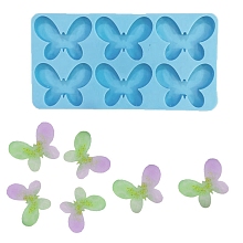 Honeyhandy Butterfly Silicone Molds, Resin Casting Molds, for UV Resin & Epoxy Resin Jewelry Making, Light Sky Blue, 66x127x8mm, Inner Diameter: 40x14mm