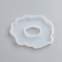 Honeyhandy Silicone Cup Mat Molds, Resin Casting Molds, For UV Resin, Epoxy Resin Jewelry Making, Nuggets, White, 86x105x12mm, Inner Size: 70x96mm