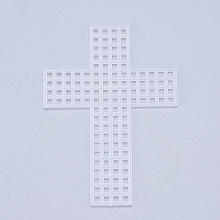 Honeyhandy Plastic Mesh Canvas Sheets, for Embroidery, Acrylic Yarn Crafting, Knit and Crochet Projects, Cross, White, 7.7x5.5x0.15mm, Hole: 2x2mm