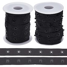 OLYCRAFT 2 Rolls 10 Yards/Roll Black Snap Button Tape Polyester Snap Button Trim Sewing Snap Fastener Tape Snap Ribbon Fasteners for DIY Clothing Sewing Accessories