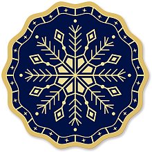 CRASPIRE Gold Foil Certificate Seals Snowflake 2" Round Self Adhesive Embossed Stickers 100pcs for Invitations, Certification, Graduation, Notary Seals, Corporate Seals, Monogram Emboss