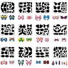 FINGERINSPIRE 12 Sets Plastic Bows Tie Making Template, Earrings Dies Making Stencils 9.8x7.8inch Cat Ears Crowns Little Devils Bows Stencil for Card Making, Hairpin, Earrings and DIY Craft Making