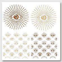 NBEADS 2 Pcs Evil Eye Painting Stencils Templates, 11.8×11.8 Inch Reusable DIY Art and Craft Stencils for Painting on Wood, Fabric, Paper, Walls, Canvas, Floor, Tile