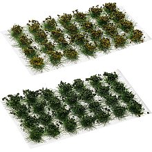 OLYCRAFT 56Pcs Static Grass Tuft Model Lowland Shrubs Tuft Railway Artificial Grass Simulation Grass for DIY Crafts Model Train Landscape Railway Architec Scenery - Dark Green