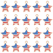 SUNNYCLUE 1 Box American Flag Charms Patriotic Charms Independence Day USA Stars and Stripes Charm 4th of July Enamel Star Charms for Jewelry Making Charm Earring Bracelet Necklace Keychain DIY Craft