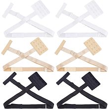 GORGECRAFT 3 Colors 6 Sets Low Back Bra Converter Straps Extra Long Bra Extender 2 Hook Adjustable Women's Elastic Bra Strap Holder for Lady Backless Dress Wedding Party 28/42CM