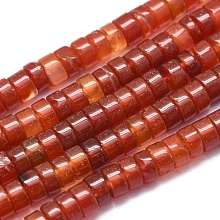 Honeyhandy Natural Carnelian Beads Strands, Dyed & Heated, Flat Round/Disc, 4x2mm, Hole: 0.7mm, about 167pcs/strand, 15.35 inch(39cm)