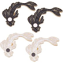 SUNNYCLUE 1 Box 4 Pieces Enamel Lapel Brooches Pins Lovely Fish Shaped Brooch Badge Pins Cute Koi Fish Brooch Cute Cartoon Pins for Backpacks Hats Clothes Collar Pins Coat Jacket Decor DIY Supplies