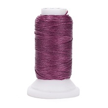 Honeyhandy Flat Waxed Polyester Cord, for Leather Sewing Stitching, Purple, 0.8mm, about 54.68 yards(50m)/roll