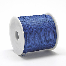 Honeyhandy Polyester Cords, Medium Blue, 0.8mm, about 131.23~142.16 yards(120~130m)/roll