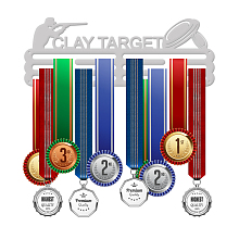 GLOBLELAND Clay Target Theme Iron Medal Hanger Holder Display Wall Rack, with Screws, Target Pattern, 150x400mm