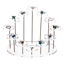 Arricraft 3-Layer Clear Round Riser Stands, Adjustable Display Risers Set Rotating Jewelry Display Stands for Rings Earrings Cupcake Jewelry Display