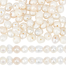 SUNNYCLUE 1 Strands Natural Cultured Freshwater Pearl Beads Strands, Potato, Bisque, 3.5~4.5x4.5~6.5mm, Hole: 0.5mm, about 86pcs/strand, 13.78 inch(35cm)