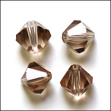 Honeyhandy Imitation Austrian Crystal Beads, Grade AAA, Faceted, Bicone, Camel, 10x9~10mm, Hole: 0.9~1.6mm