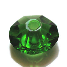 Honeyhandy Imitation Austrian Crystal Beads, Grade AAA, K9 Glass, Faceted, Flat Round, Green, 4.5x2.5mm, Hole: 0.7~0.9mm