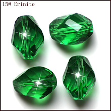 Honeyhandy Imitation Austrian Crystal Beads, Grade AAA, Faceted, Bicone, Green, 10x13mm, Hole: 0.9~1mm