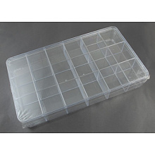 Honeyhandy Plastic Bead Containers, Box, Clear, Size: about 290mm long, 165mm wide, 47mm thick