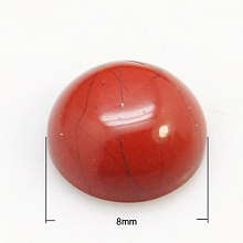 Honeyhandy Gemstone Cabochons, Half Round/Dome, Red Jasper, 8x3.5mm