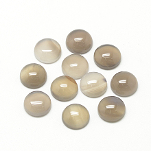 Honeyhandy Natural Gray Agate Cabochons, Half Round/Dome, 12x5mm