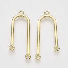 Honeyhandy Alloy Chandelier Component Links, 3 Loop Connectors, U Shape, Light Gold, 41x16x2mm, Hole: 1.8mm