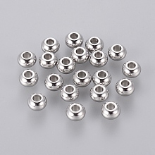 Honeyhandy Rondelle 304 Stainless Steel Beads, Stainless Steel Color, 5x3mm, Hole: 2mm