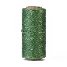 Honeyhandy Waxed Polyester Cord, Micro Macrame Cord, Waxed Sewing Thread, Flat, Sea Green, 0.8mm, about 284.33 yards(260m)/roll