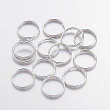 NBEADS 1000g Iron Double Loops Jump Rings Split Rings, Silver, 10x0.7mm; about 8.6mm inner diameter, about 4160pcs/Kg