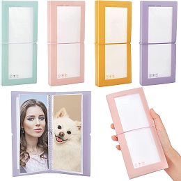 NBEADS 4 Pcs Mini Photo Album 4 Colors, 30 Pockets Photo Card Holder Transparent Photocard Binder Small Kpop Photocard Holder Book for Cards Pictures ID Photo