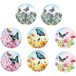 ARRICRAFT 4pcs/Set Window Stickers Butterfly Flower Pattern Window Clings Butterfly Theme Floor Clings Self Adhesive Window for Window Decoration Anti-Collision Reminder 13.8"x9.5"