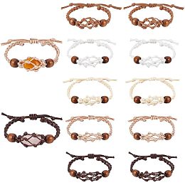 PandaHall Elite 10pcs Crystal Bracelet Holder, Stone Holder Bracelets Empty Stone Cage Cord Bracelets Adjustable Braided Nylon Bracelets Quartz Holder for DIY Bracelet Making, 5 Colors